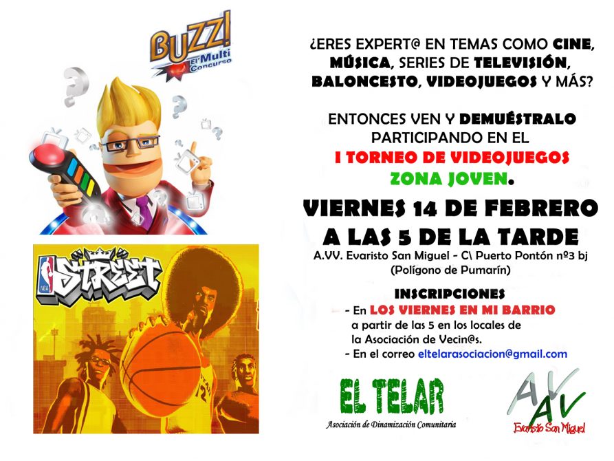 CARTEL TORNEO VIDEOJUEGOS - 14FEB