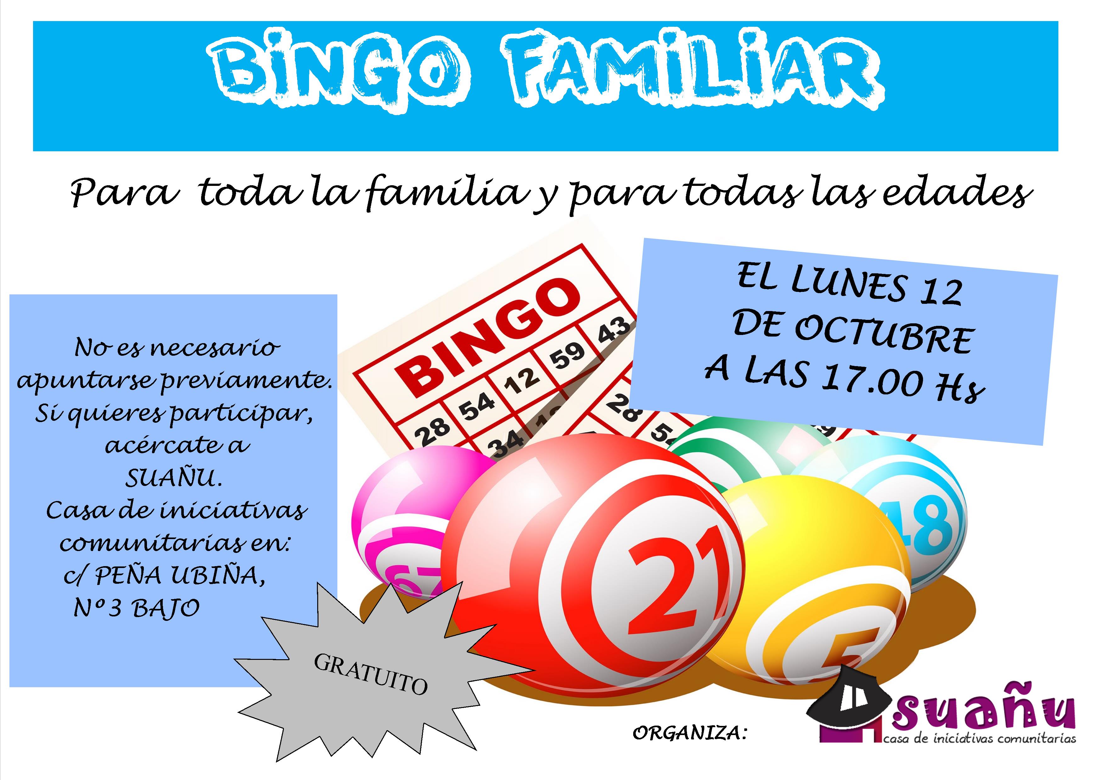 cartel bingo familiar octubre