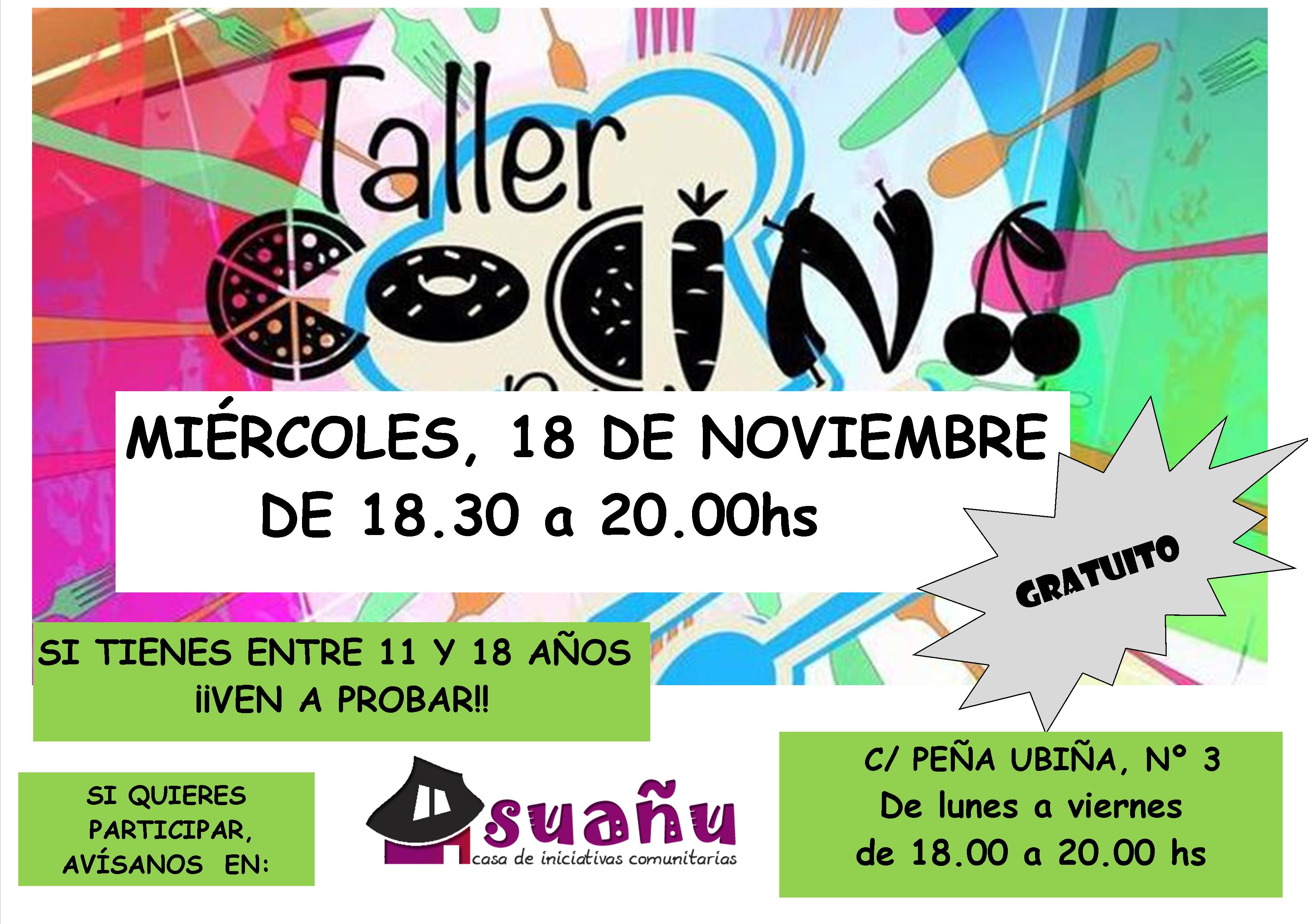 taller de cocina 18 Noviembre