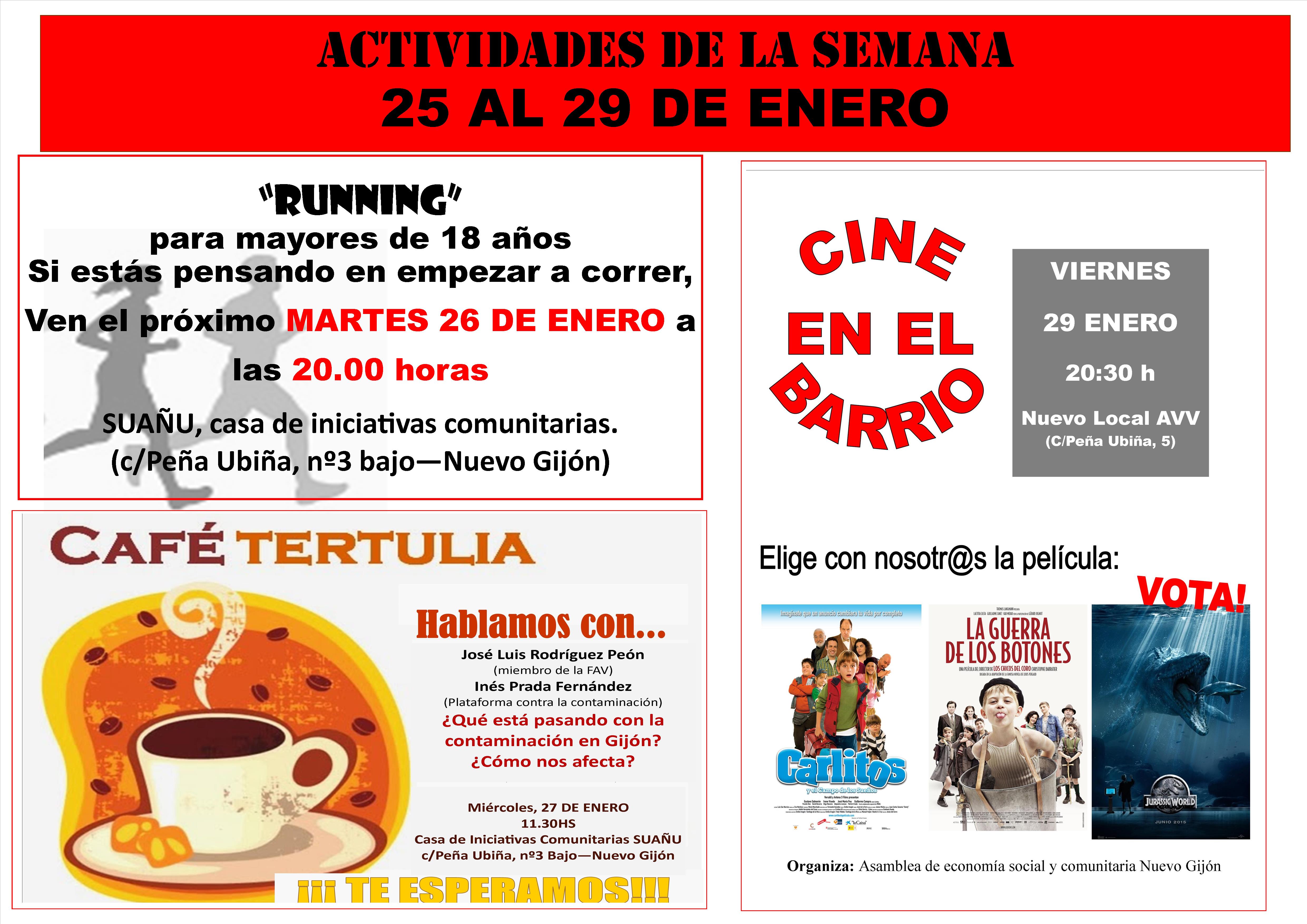 actividades semanales 25 al 29 enero